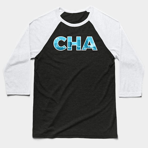 Charlotte Hornets CHA Skyline Baseball T-Shirt by StupidHead